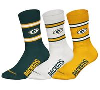 NFL GREEN BAY PACKERS 3pk Crew Socks - GRN/WHT/YEL - 39/42