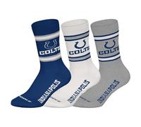 NFL INDIANAPOLIS COLTS Lot de 3 paires de chaussettes - WHT/NNY/MGR - 43/46