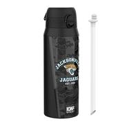 Ion8 NFL Jaguars Bouteille Thermique de Sport avec Paille Amovible, 750ml/24oz, Bouteille Isotherme Anti-fuite, Facile à ouvrir, Verrouillage sécurisé, Passe au lave-vaissell