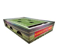NFL Kansas City Chiefs Stade de football pour chat Find & Play Boîte à chat Jouet pour chat avec 2 balles à grelots pour chat NFL Football Field Felt Scratcher Play and Lounge Jeu pour chat stimulant