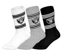 NFL Chaussettes mi-mollet Las Vegas Raiders – Lot de 3 – WHT/MGR/BLK – Taille 39/42