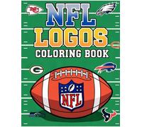 NFL Logos Coloring Book: 32 Football Team Logos with Fun Facts and Relaxing Designs for Fans