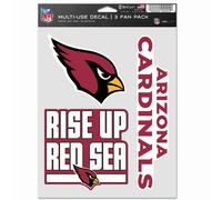Nfl Lot De 3 Autocollants 20x15cm - Arizona Cardinals