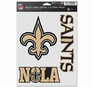 Nfl Lot De 3 Autocollants 20x15cm - New Orleans Saints