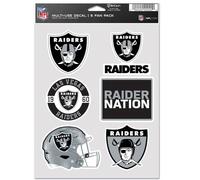 NFL Lot de 6 Autocollants 19x14cm Las Vegas Raiders