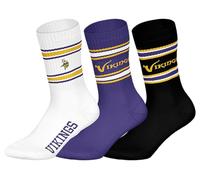 NFL Minnesota Vikings 3pk Crew Socks Chaussettes de sport Mixte (lot de 3)