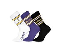NFL Minnesota Vikings Lot de 3 paires de chaussettes de sport unisexes
