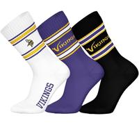 NFL Minnesota Vikings Chaussettes Pack De 3 Chaussettes Crew