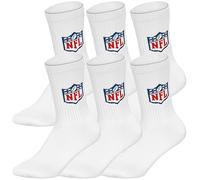 NFL Mixte Shield 6pk Crew Socks Chaussettes De Sport, Blanc., 43-46 EU