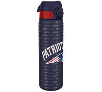 Ion8 Gourde Inox, 600ml, Anti-Fuite, Facile à Ouvrir, Verrouillage Sécurisé, Lavable au Lave-Vaisselle, Poignée de Transport, Durable, Acier Inoxydable, Motif 3D NFL, Patriots