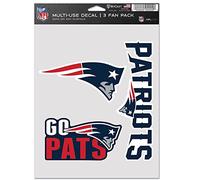Wincraft NFL Lot de 3 Autocollants 20x15cm - New England Patriots
