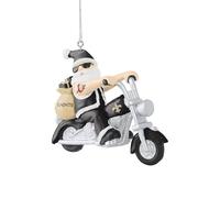 NFL New Orleans Saints Décoration d'arbre de Noël à suspendre Motif Père Noël sur moto