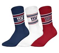 NFL NY GIANTS 3pk Crew Socks - DBL/WHT/RED - 43/46