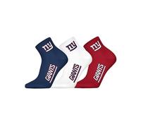 NFL NY GIANTS 3pk Quarter Socks - DBL/WHT/RED - 35/38