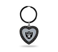 NFL Oakland Raiders NFL Porte-clés en forme de cœur avec strass Noir 7,6 cm de long
