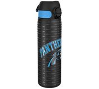 NFL Panthers Bouteille d'eau en acier légère, 600 ml/20 oz, non isolée, étanche, facile à ouvrir, verrouillage sécurisé, passe au lave-vaisselle, couvercle rabattable, compatible porte-gobelet