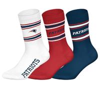 NFL Patriots Lot de 3 paires de chaussettes de sport unisexes