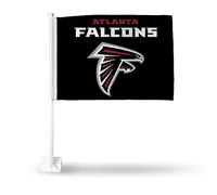 NFL Rico Industries Atlanta Falcons Drapeau double face double face pour voiture 40,6 x 48,3 cm Mât solide qui s'accroche sur la voiture/camion/automobile