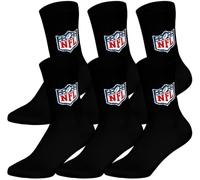 NFL SHIELD 6pk Crew Socks - BLK - 43/46