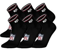 NFL SHIELD 6pk Quarter Socks - BLK - 35/38