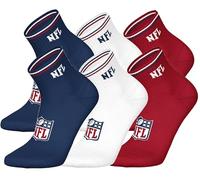 NFL SHIELD 6pk Quarter Socks - BLU/WHT/RED - 39/42