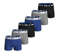 NFL Shield Lot de 6 boxers pour homme en coton stretch avec logo, Bleu/gris/noir, XXL