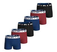 NFL Shield Lot de 6 boxers pour homme en coton stretch avec logo, Bleu/rouge/noir, M
