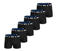 NFL Shield Lot de 6 boxers pour homme en coton stretch avec logo, Noir , M