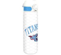 Ion8 Gourde Inox, 600ml, Anti-Fuite, Facile à Ouvrir, Verrouillage Sécurisé, Lavable au Lave-Vaisselle, Poignée de Transport, Durable, Acier Inoxydable, Motif 3D NFL, Titans