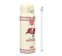NFL x ION8 Bouteille Thermique de Sport avec Paille Amovible, 750ml/24oz, Bouteille Isotherme Anti-fuite, NFL Buccaneers
