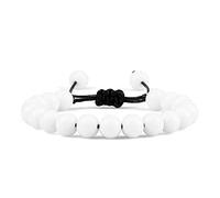 NFOQRVKW Collier Bracelet Chakra, Bracelets Tressés Perles De Pierre De Porcelaine Blanche Naturelle Bracelets Bracelets De Perles Réglables Bijoux en Cristal Reiki for Hommes Femmes