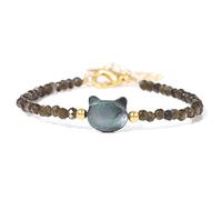 NFOQRVKW Collier Bracelet de Perles en Pierre Naturelle de 3mm, Petites Perles de Quartz à facettes, Bracelets de Yoga réglables, Bijoux for Femmes et Hommes(Obsidian)