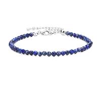 NFOQRVKW Collier Bracelet de Perles en Pierre Naturelle de 3mm, Petites Perles de Quartz à facettes, Bracelets de Yoga réglables, Bijoux for Femmes et Hommes(Lapis Lazuli)