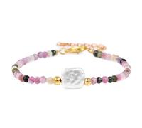 NFOQRVKW Collier Bracelet de Perles en Pierre Naturelle de 3mm, Petites Perles de Quartz à facettes, Bracelets de Yoga réglables, Bijoux for Femmes et Hommes(Tourmaline)