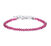NFOQRVKW Collier Bracelet de Perles en Pierre Naturelle de 3mm, Petites Perles de Quartz à facettes, Bracelets de Yoga réglables, Bijoux for Femmes et Hommes(Ruby)