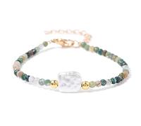NFOQRVKW Collier Bracelet de Perles en Pierre Naturelle de 3mm, Petites Perles de Quartz à facettes, Bracelets de Yoga réglables, Bijoux for Femmes et Hommes(Indian Agate)