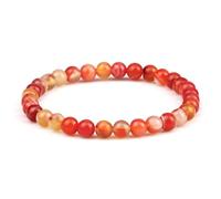 NFOQRVKW Collier Bracelet en Cristal de Pierres précieuses Naturelles for Femmes, Bracelet Extensible en Perles d'agate rayées Orange de 6 mm, Bracelet Assorti, Charme Chakra for Hommes