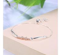 NFOQRVKW Vous Cherchez Un Ornement. Bracelet en Argent, chaîne réglable en Argent 925, Bracelet d'amitié Brillant Sagittaire, Bijoux Simples, Cadeaux for Femme, Petite Amie, Anniversaire