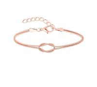 NFOQRVKW Vous Cherchez Un Ornement. Bracelet Infini avec chaîne Serpent à nœud d'amour, Bracelet à nœud mère-Fille, Bracelet plaqué Or en Argent 925 for Femmes(Rose Gold)