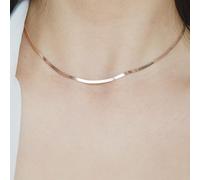 NFOQRVKW Vous Cherchez Un Ornement. Collier chaîne en Argent 925 en os de Serpent for Femmes, chaîne de clavicule, Ras du Cou, Accessoires(NK82 Rose Gold)