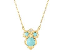 NFOQRVKW Vous Cherchez Un Ornement. Collier Turquoise en Argent 925 for Femmes, chaîne de clavicule, Bijoux en Forme de Hibou, Pendentif d'amoureux, en Or
