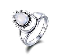 NFOQRVKW Vous cherchez un ornement. Grandes bagues antiques en pierre de lune en argent 925, bijoux Punk Vintage for femmes, cadeau de fête d'anniversaire
