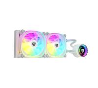 Nfortec - ATRIA X Liquid CPU Cooling ARGB 240mm, Infinity Mirror rotatif à 360 degrés, 2x 120mm PWM ARGB Fans, compatible AMD et Intel, blanc
