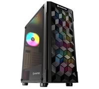 Nfortec - AZIR Boîtier PC Gaming Mid Tower (ATX), 4x 120mm Ventilateurs ARGB inclus, grillage frontal, côtés en verre trempé, noir