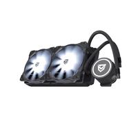 Nfortec - HYDRUS V2 Refroidisseur liquide 240mm, éclairage LED blanc, 2 ventilateurs PWM 120mm, compatible Intel et AMD, noir