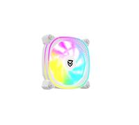 Nfortec Ventilateur haute performance blanc, ATRIA X 120 mm Fan RVB, DC 12 V (FAN) 5 V (LED), 80-1800 tr/min, 4-pin PWM & 3-pin ARGB, silencieux pour refroidissement liquide Atria X White