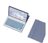 NFQZAWSKX Accessoires clavier avec fente pour stylo, étui en cuir TPU adapté pour Samsung Galaxy Tab S10Lite/S10FE/S9FE/S9/S8/S7-11/11" (violet foncé + clavier rétroéclairé)