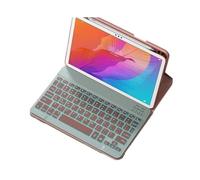 NFQZAWSKX Étui de protection avec fente pour stylo, ensemble de clavier, convient pour iPad 10e génération 10,9 pouces (rose + clavier rétroéclairé)