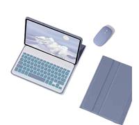NFQZAWSKX Étui en Cuir for Clavier QWERTY détachable adapté à OnePlus Pad 3 13,2 Pouces(Purple+Backlit Keyboard+Mouse)