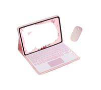 NFQZAWSKX Étui en Cuir for Clavier QWERTY détachable adapté à Oppo Pad Air2-2023(Pink+Touch Backlit KB+Mouse)